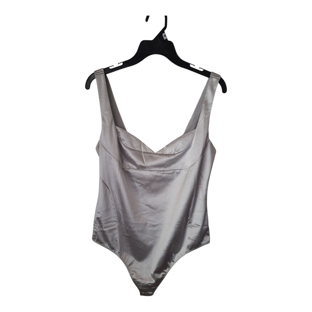 Free People Dusk To Dawn Satin Corset Bodysuit Silver L NWT - Picture 5 of 14